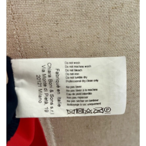 La Petite Robe Chiara Boni Black Red White Colorblock Cocktail Dress Size 44 - Picture 11 of 16